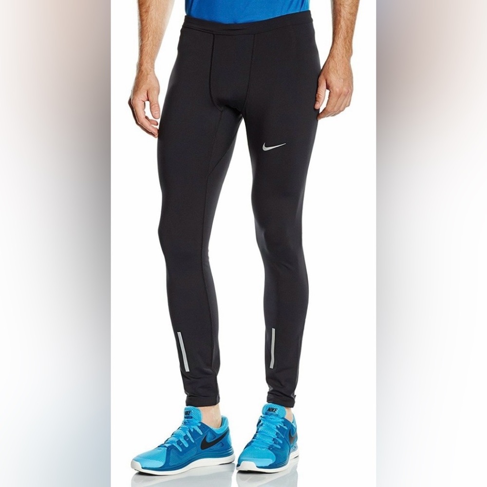 NIKE, DRI-FIT Men’s Black Running Leggings, Size Small